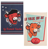 法國家紡COUCKE蔻合廚房用巾餐巾茶巾樂芝牛系列NSDE-Tea Towel-Retro VanilleNSDE-Tea Towel-French Vache