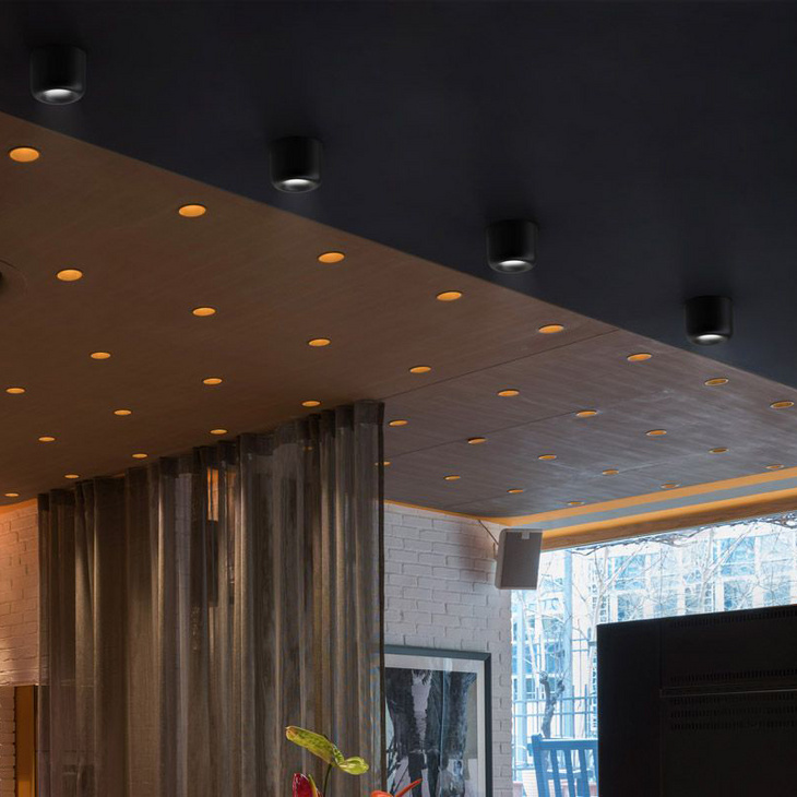 现代极简设计师卧室明装筒射灯北欧无主灯客厅餐厅过道吧台吸顶灯