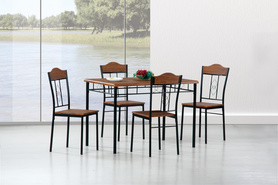 简约现代餐厅家具 餐桌椅 1桌四椅 套装