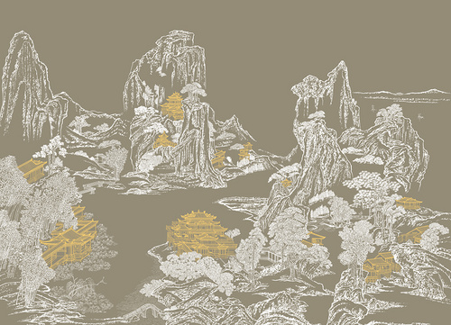 現(xiàn)代簡(jiǎn)約建筑墻紙客廳餐廳創(chuàng)意定制
