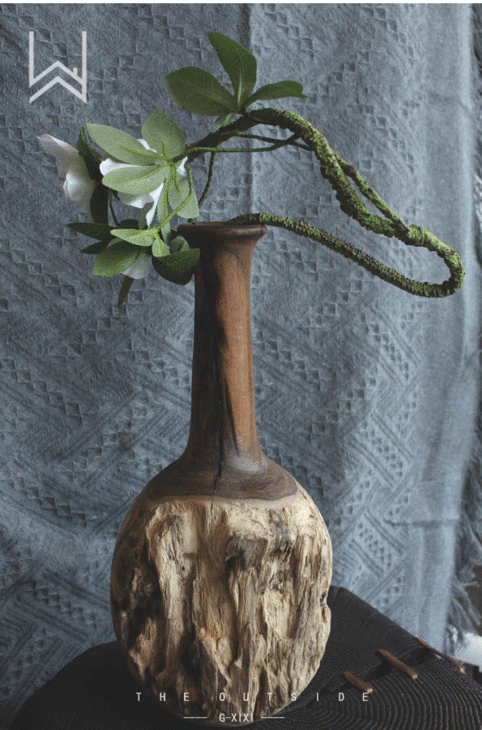 风化木枯木花瓶摆件