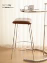 中古风铁艺高脚椅子网红设计师简约家用吧椅咖啡厅软包皮质高凳子