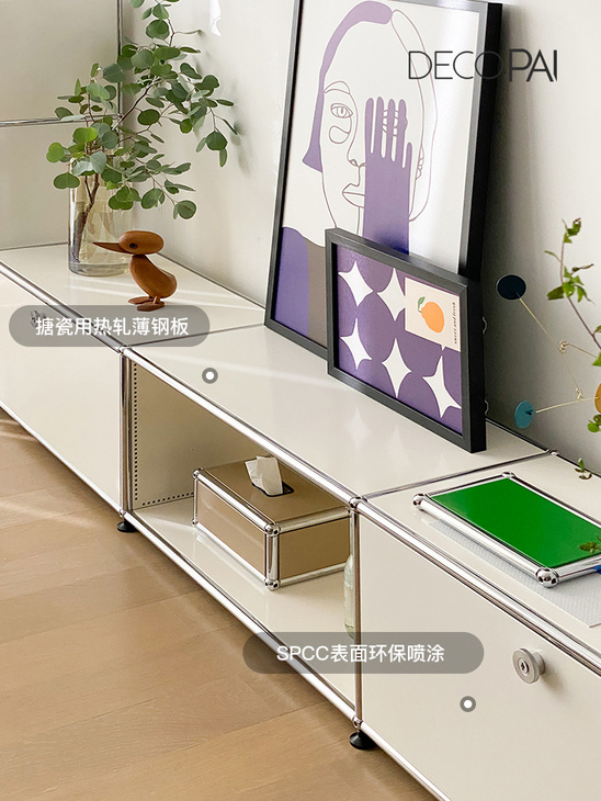 电视柜ins模块组合柜客厅卧室轻奢韩国现代简约网红不锈钢装饰柜