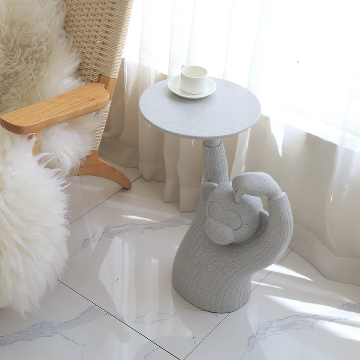 北欧猴子圆形边几小茶几简约创意现代轻奢客厅小户型家用沙发角几