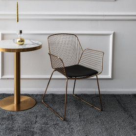 镂空铁丝椅阳台户外北欧餐厅设计师餐椅休闲咖啡现代简约轻奢椅子