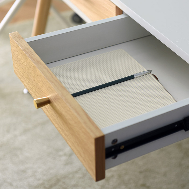 北欧简约1米书桌卧室书房带抽屉学习桌书房写字台实木现代写字桌