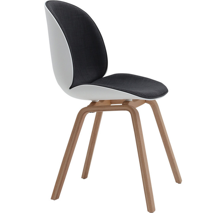 书桌椅舒适久坐软包创意家用书房贝壳椅实木脚北欧设计师甲壳虫椅
