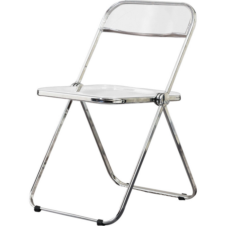 透明椅子简约塑料水晶靠背网红凳子化妆椅亚克力ins北欧折叠餐椅