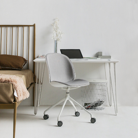 书房书桌椅组合简约轻奢现代ins白色写字桌家用卧室台式电脑桌子