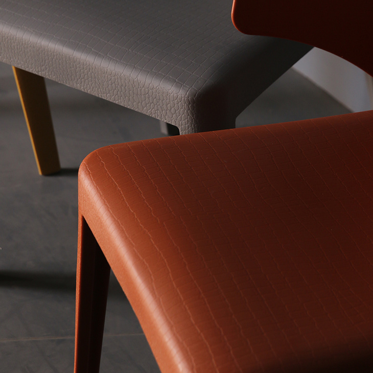 塑料靠背椅艺术仿皮面设计创意简约休闲西餐商务休息区接待洽谈椅