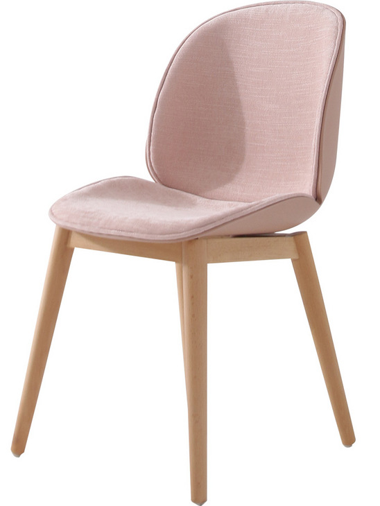 北欧梳妆椅实木简约家用布艺软包单人无扶手创意设计卧室椅子靠背