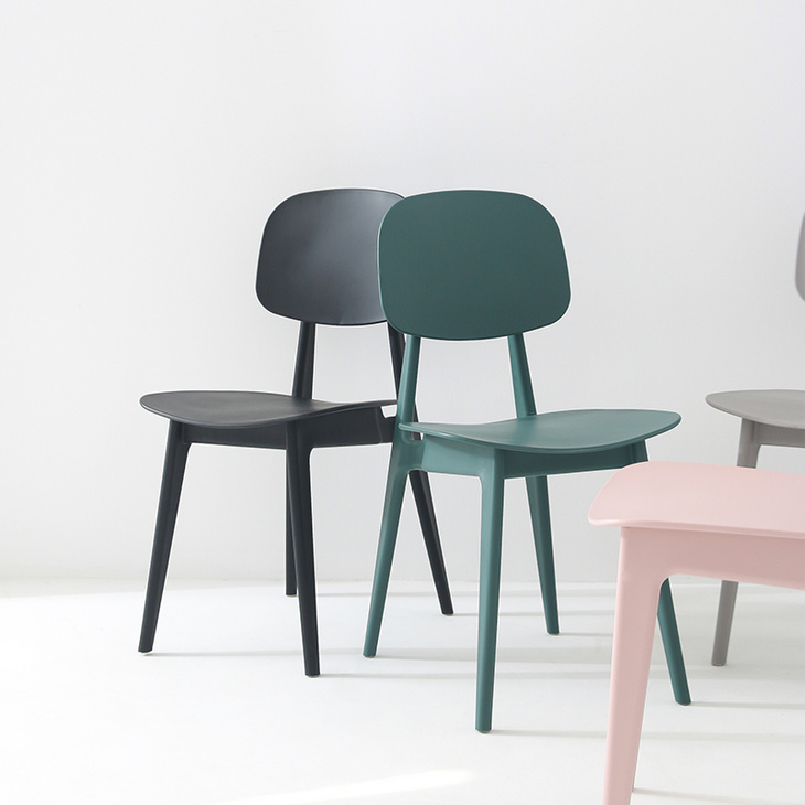 椅子家用塑料创意ins时尚家用餐厅加厚靠背简约马卡龙色北欧餐椅