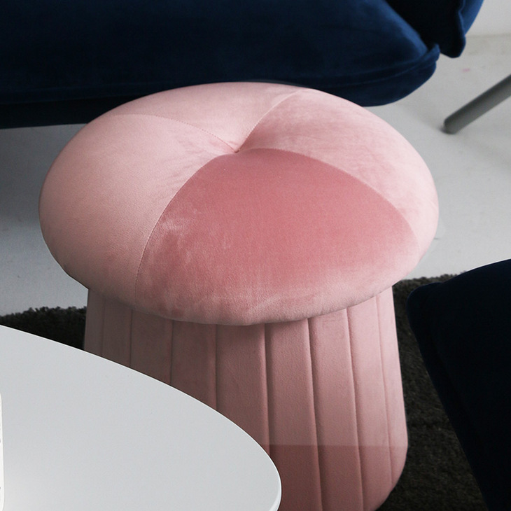 北欧圆凳布艺坐墩创意可爱现代简约纯色网红款客厅沙发换鞋小凳子