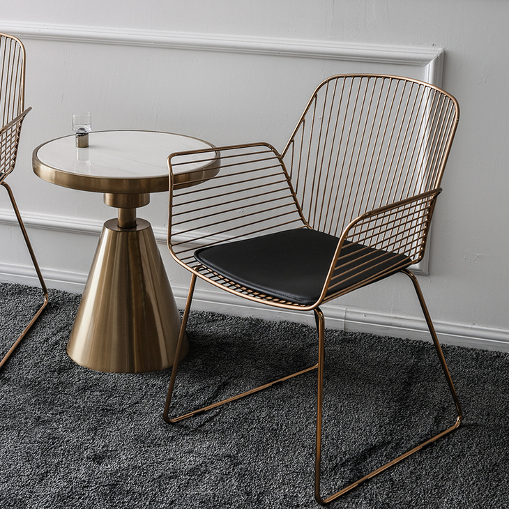 镂空铁丝椅阳台户外北欧餐厅设计师餐椅休闲咖啡现代简约轻奢椅子