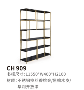 意式不锈钢拉丝书柜AH 909