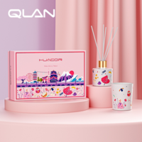 QLAN琴岸城市環(huán)游系列香氛粉櫻東京香薰蠟燭禮盒散香器生日禮物
