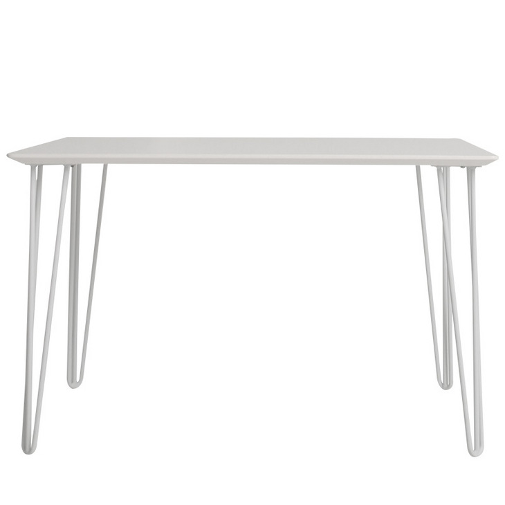 长方形餐桌白色铁艺桌子小户型餐厅简易4人北欧现代简约家用饭桌