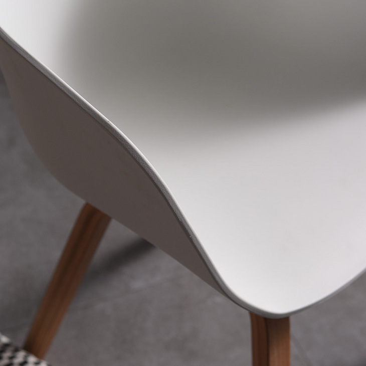 北欧椅子简约化妆电脑书桌椅塑料靠背休闲洽谈实木咖啡厅单人餐椅