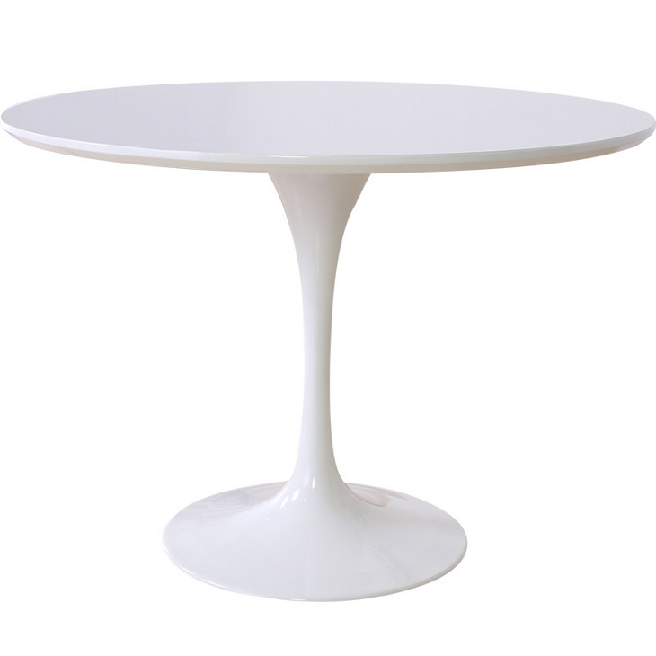 郁金香圆桌餐厅家用小户型现代简约白色圆形桌子吃饭北欧岩板餐桌