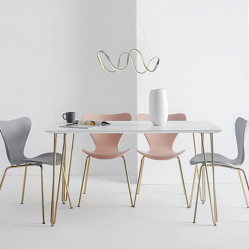 轻奢餐桌现代ins风格铁艺歺桌小户型简约桌子家用北欧餐桌椅组合