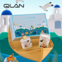 QLAN琴岸城市环游系列香氛蓝色 爱琴海香薰蜡烛礼盒散香器生日礼物