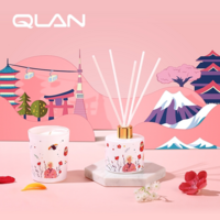 QLAN琴岸城市環(huán)游系列香氛粉櫻東京香薰蠟燭禮盒散香器生日禮物