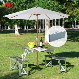 户外家具便携式可折叠露营野餐桌椅套装户外可折叠铝咖啡桌地摊桌