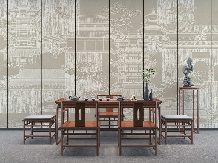 新中式建筑屏风客厅餐厅创意隔断定制现代简约
