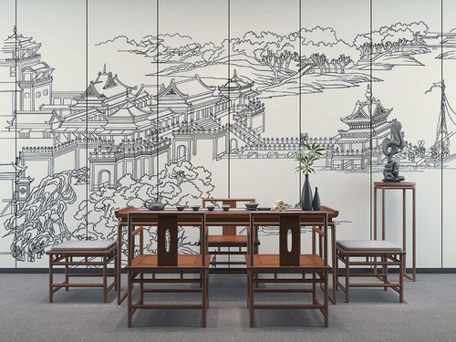 新中式建筑屏风客厅餐厅创意隔断定制现代简约