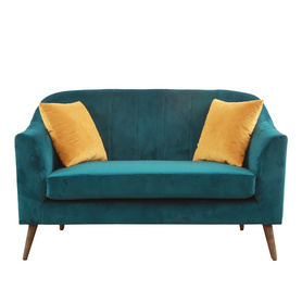 Laynsino中式新时尚客厅家具蓝色丝绒卧室沙发