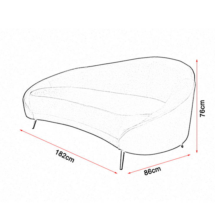 Laynsino现代客厅家具新设计的弯曲沙发3人座沙发
