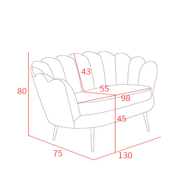 Laynsino 亚马逊热豪华 Loveseat 沙发现代天鹅绒金属脚客厅沙发