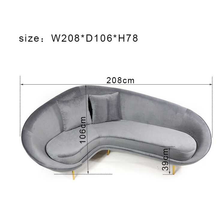 客厅家具软沙发现代天鹅绒灰色布艺角沙发豪华沙发