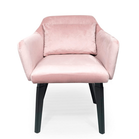 酒店餐厅椅子粉色天鹅绒餐椅
