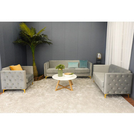 设计休息室家居家具沙发套装廉价客厅天鹅绒3 2 1现代转角沙发