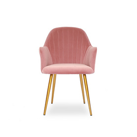 laynsino法国粉色天鹅绒软垫现代餐厅餐房椅，法国豪华餐椅