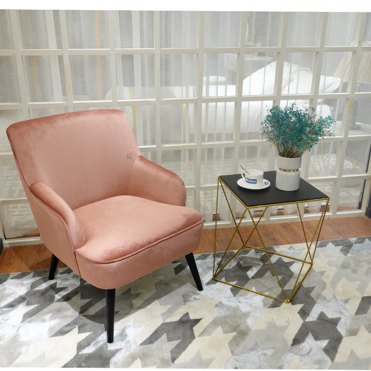 豪华酒店休闲椅客厅休闲粉色软垫法国扶手椅