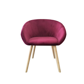 Laynsino现代休息室布艺客厅沙发木腿装饰休闲红色餐厅椅子