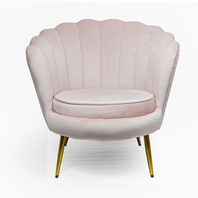 客厅口音椅黄金高背设计现代天鹅绒扶手椅
