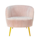 Laynsino粉色天鹅绒单人沙发客厅家具休闲天鹅绒臂椅