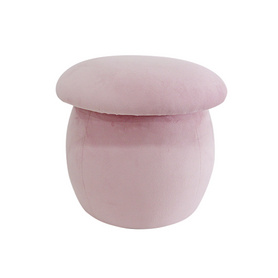 北欧客厅现代圆形粉红色天鹅绒蘑菇形奥斯曼
