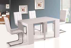 白色简约设计可拉伸折叠餐桌