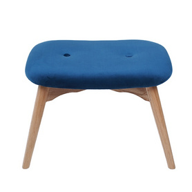 现代设计儿童蓝色4腿软垫木脚凳