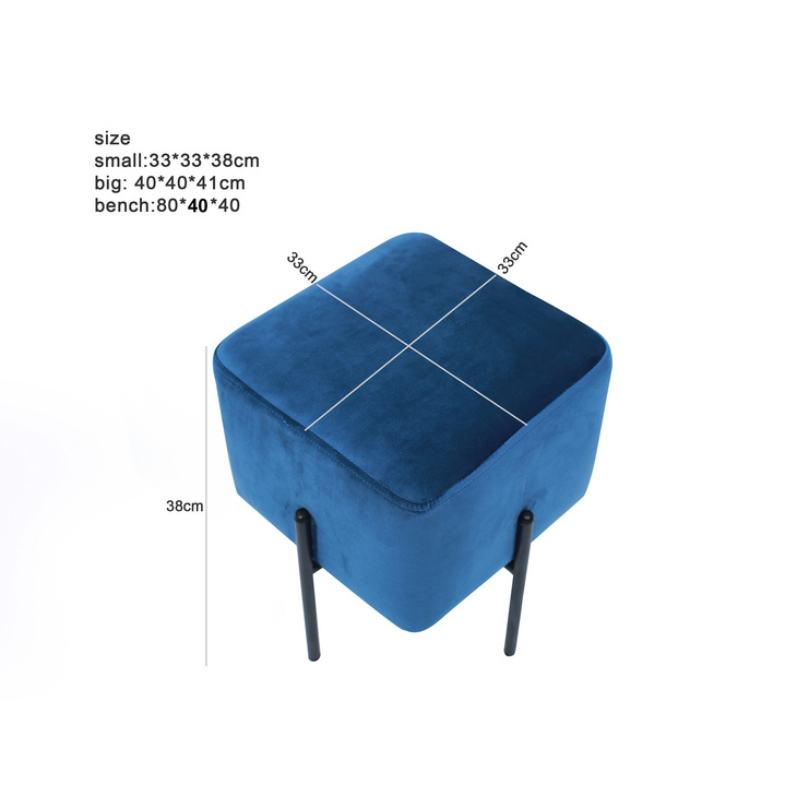 ODM 和 OEM 中国新设计金属腿小沙发凳和织物凳