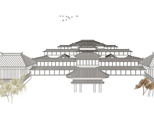 新中式简约图案客厅餐厅定制墙纸壁纸