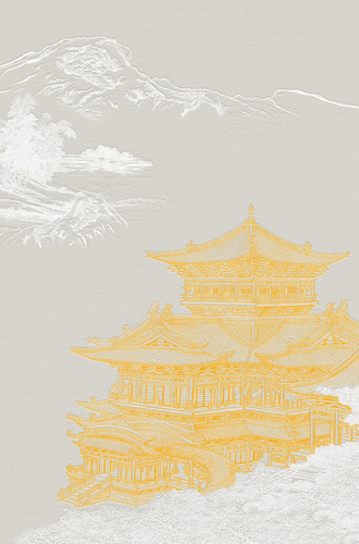 新中式简约图案客厅餐厅定制墙纸壁纸