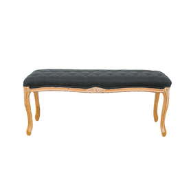 欧式设计仿古木制卧室沙发长凳