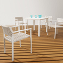白色户外家具方形编绳餐桌组合