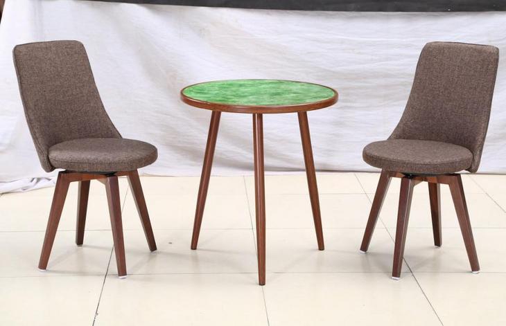 现代简约玻璃实木休闲桌椅
