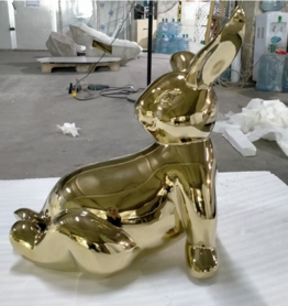 复合材料电镀艺术兔子雕塑LT-F121